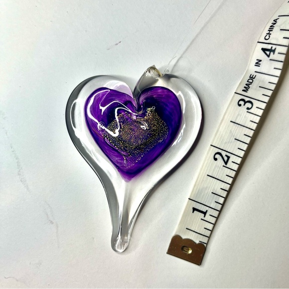 Blown Glass Heart Suncatcher Ornament - Picture 7 of 8